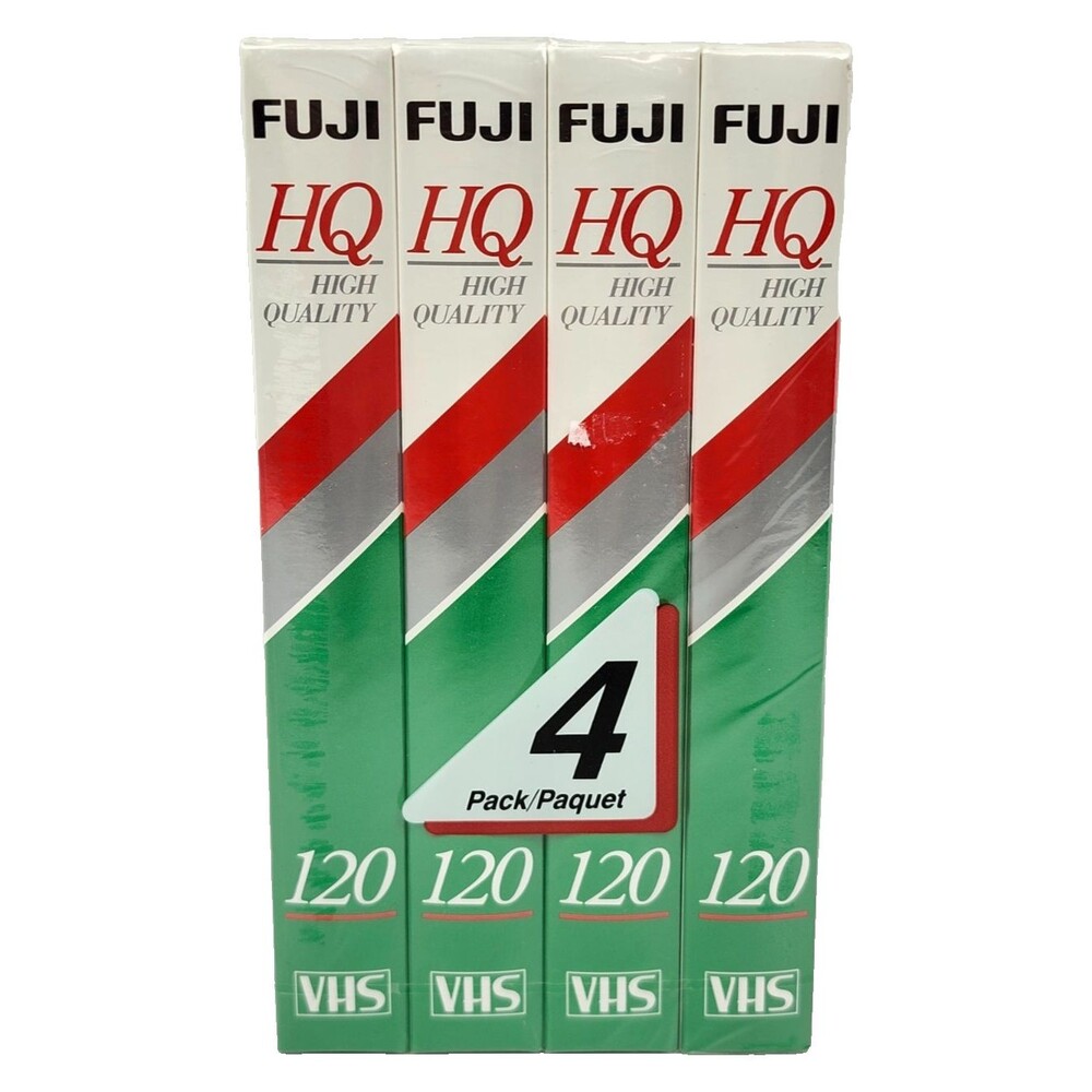 Fuji VHS Blank Media Video Tapes 4 Pack 6 Hours HQ 120 New Sealed T-120